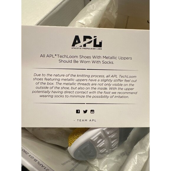 APL Womens Techloom Breeze Sneakers Size 8 Gold Metallic Knit Lightweight Athlet - Picture 7 of 8